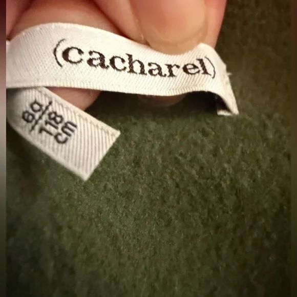 Cacharel Paris Plaid Wool Coat Green Pink Accents Size Small 6/7 Girls - Picture 6 of 10